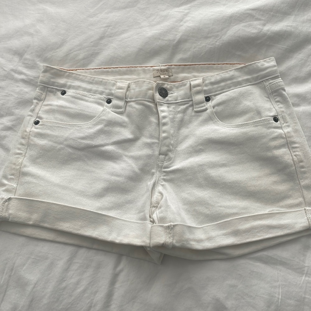 White J Crew Jean Shorts